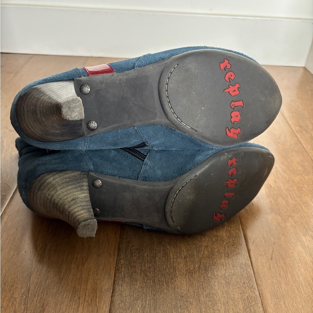 Replay Blue Suede Booties - Picture 5 of 10